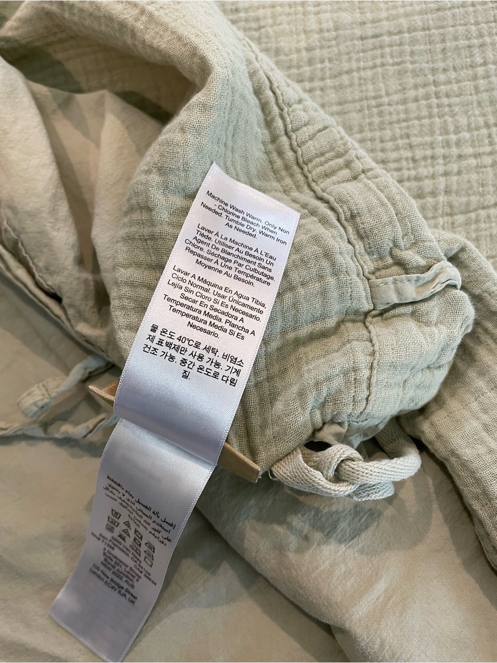 Pottery Barn Teen SOFT GAUZE Twin Duvet Cover Sage Green-Beach/College Dorm - Picture 3 of 8